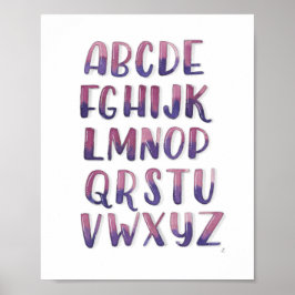 Poster vattenfärgsalfabet