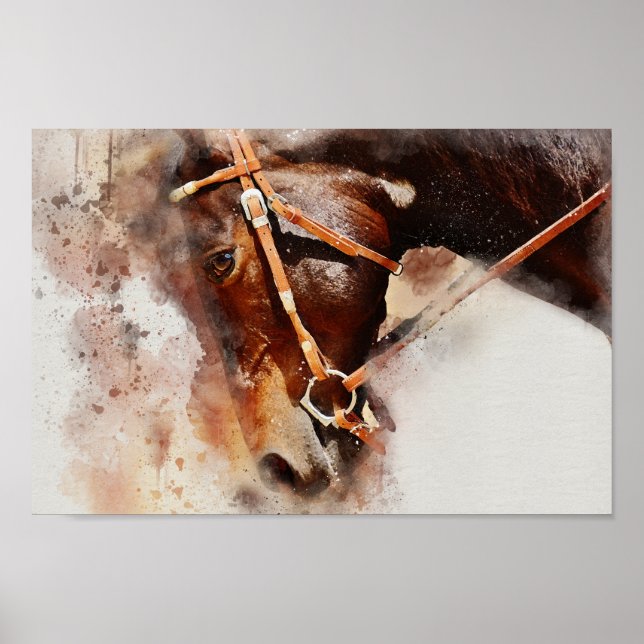 Poster vattenfärgshäst (Framsidan)
