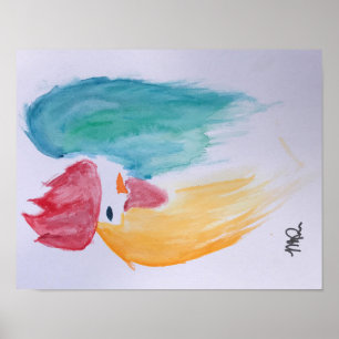 Poster vattenfärgsroo