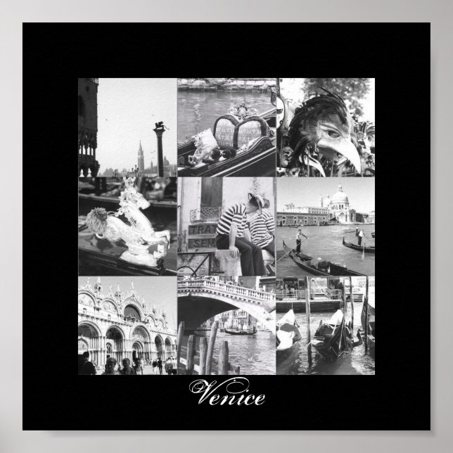Poster Venedig Italien Collage Fine Art Print (Framsidan)