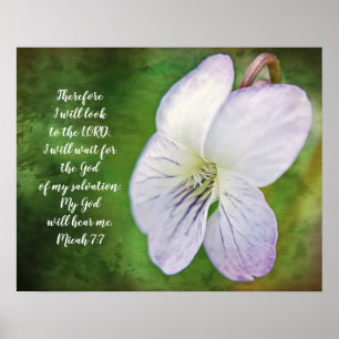 Poster vild Violet Flower Bible Scripture