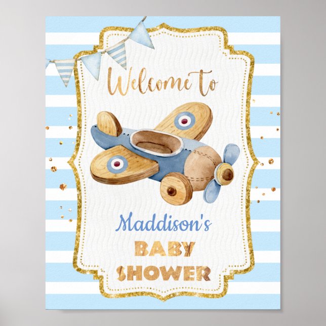 Poster vintage Airblank Baby Shower (Framsidan)