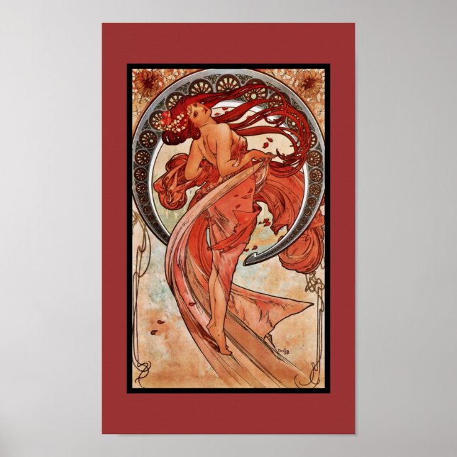 Poster Vintage Art Alfons Mucha 1898 Dance (Framsidan)
