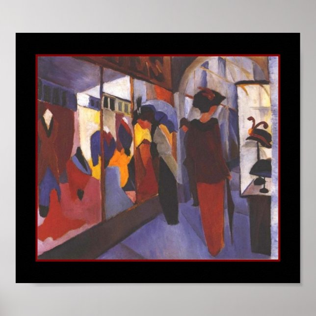 Poster Vintage Art August Macke Mode store (Framsidan)