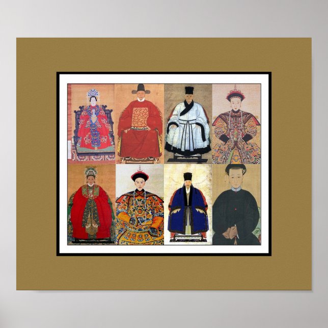 Poster Vintage Art China Nobility Collage (Framsidan)