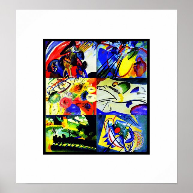 Poster Vintage Art Kandinsky Collage (Framsidan)