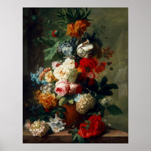 Poster Vintage Art still Life Flowers (Framsidan)