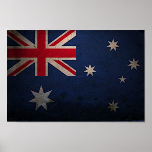 Poster - Vintage australisk Flagga