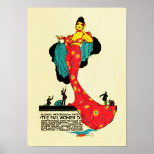 Poster vintage av tyst film