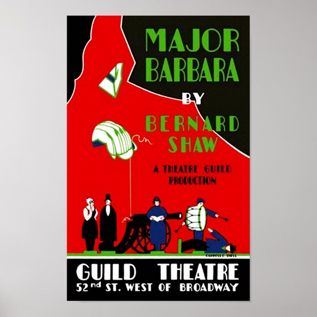 POSTER VINTAGE BROADWAY THEATER MAJOR BARBARA (Framsidan)