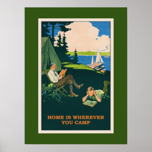 Poster vintage Camping Site