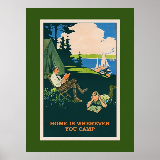 Poster vintage Camping Site (Framsidan)