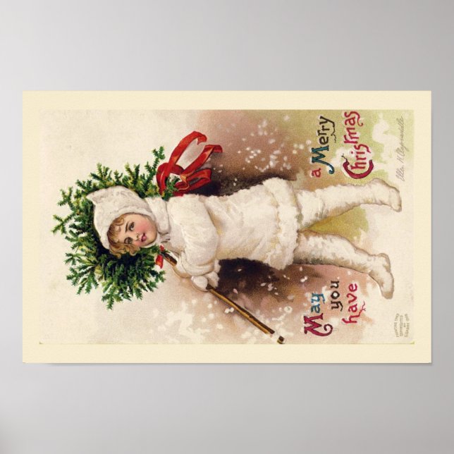 POSTER: VINTAGE CHRISTMAS ILLUSTRATION POSTER (Framsidan)