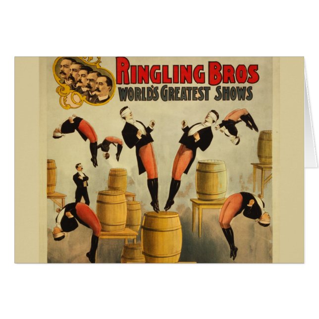 Poster vintage Circus Sideshow Hälsningskort (Framsidan Horizontal)