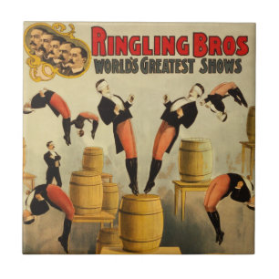 Poster vintage Circus Sideshow Kakelplatta