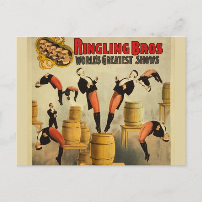 Poster vintage Circus Sideshow Vykort (Framsida)