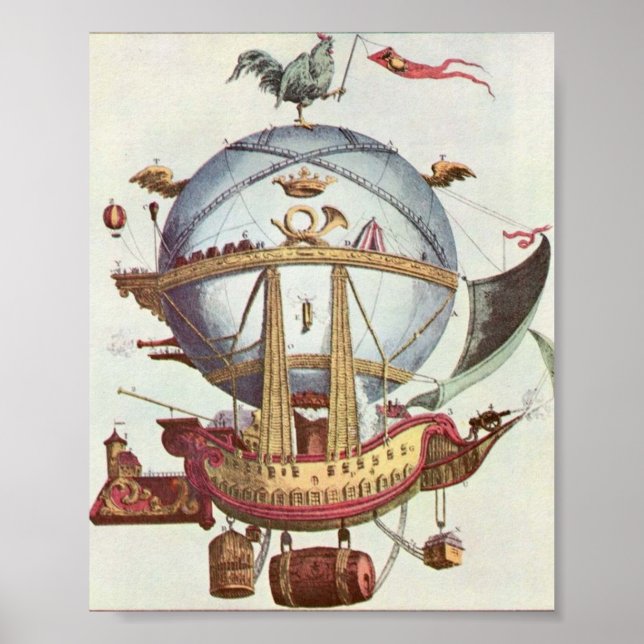 Poster vintage Crazy Balloon (Framsidan)