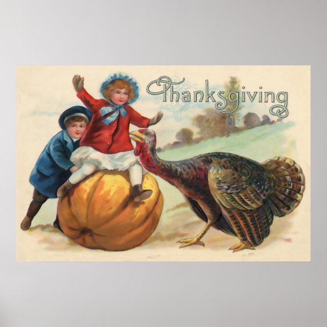 Poster Vintage för thanksgiving (Framsidan)