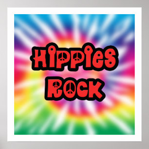 Poster vintage Hippies Sten Tie Dye