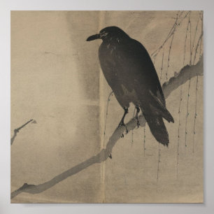 Poster Vintage japansk Art-Yanagi i karasu