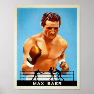 Poster vintage Max Baer Cigarette-kort