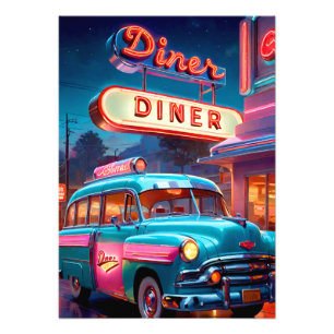 Poster Vintage Middag Ljus