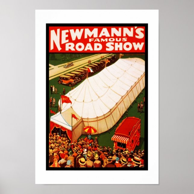 Poster Vintage "Newmanns Berömd Road Show" (Framsidan)