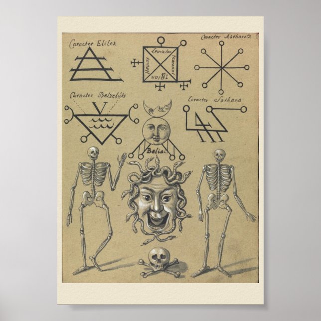 Poster vintage ockult Symboler (Framsidan)