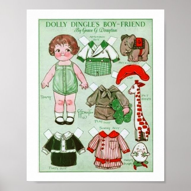 Poster Vintage Papper Dolly Dingles Boykompis (Framsidan)