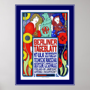 Poster Vintage Plakat-dagstidningen Berliner Tageb