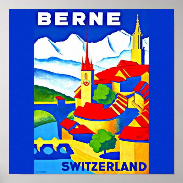 Poster-Vintage resor Art-Berne Poster (Framsidan)