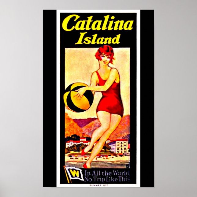 Poster-Vintage resor Art-Catalina-ön Poster (Framsidan)