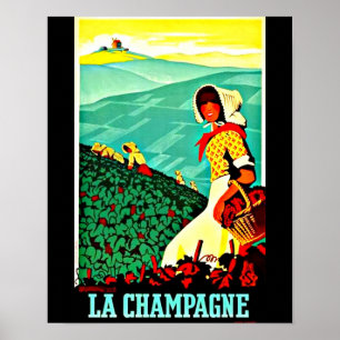 Poster-Vintage resor Art Champagne Poster