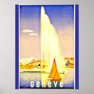 Poster-Vintage resor Art-Genève Poster