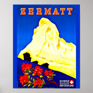 Poster-Vintage resor Art-Zermatt Poster