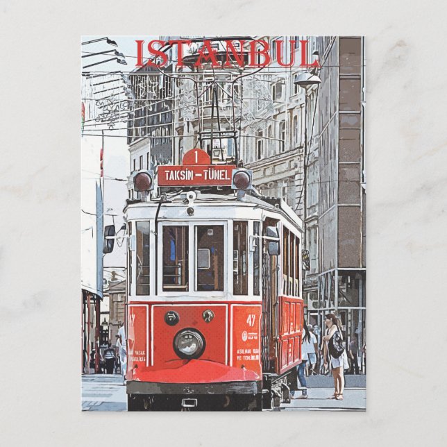 poster vintage resor - Istanbul, Turkiet Vykort (Framsida)