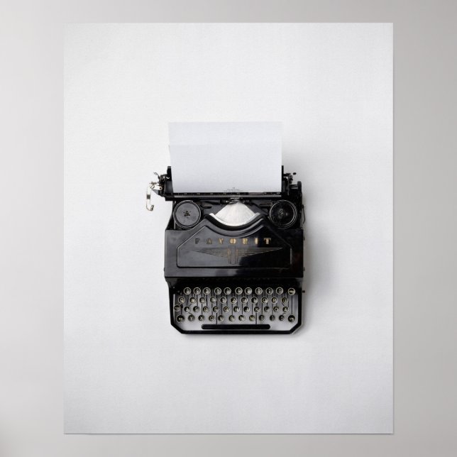 Poster Vintage, skrivmaskin, konst, väggkonst (Framsidan)