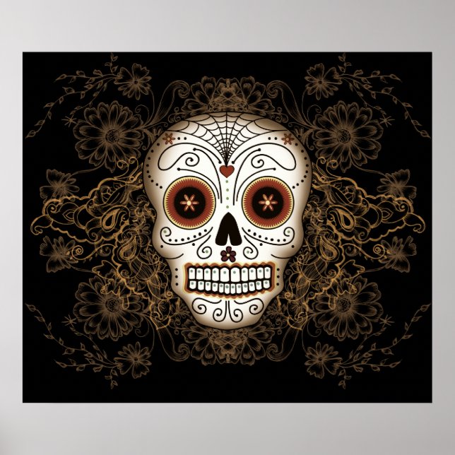 Poster vintage Sugar Skull (Framsidan)
