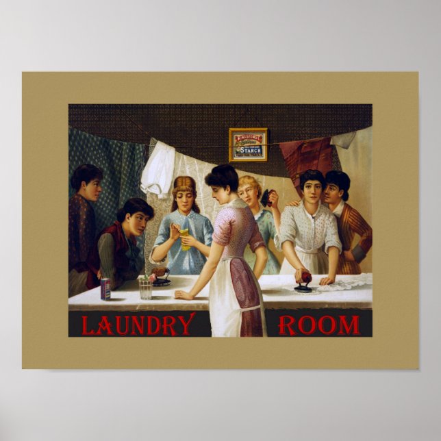 Poster vintage Tvätt-rum (Framsidan)