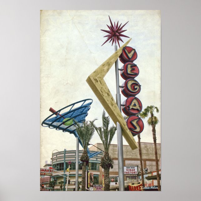 Poster vintage Vegas Neon-signatur (Framsidan)