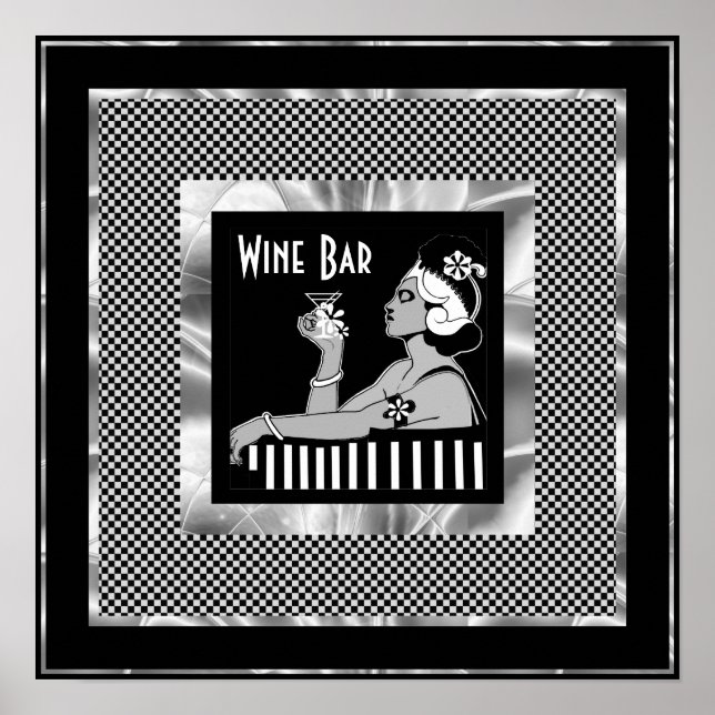 Poster Vintage Vin Pub Art Deco (Framsidan)