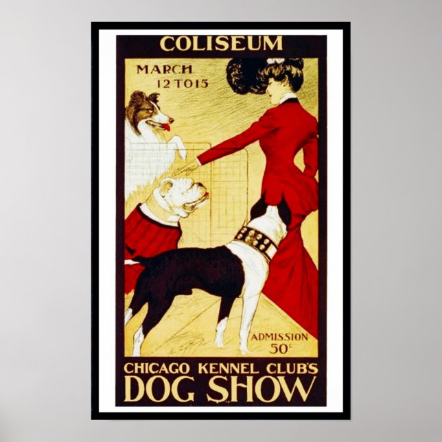 Poster Vintagen "Hund Show" Coliseun (Framsidan)