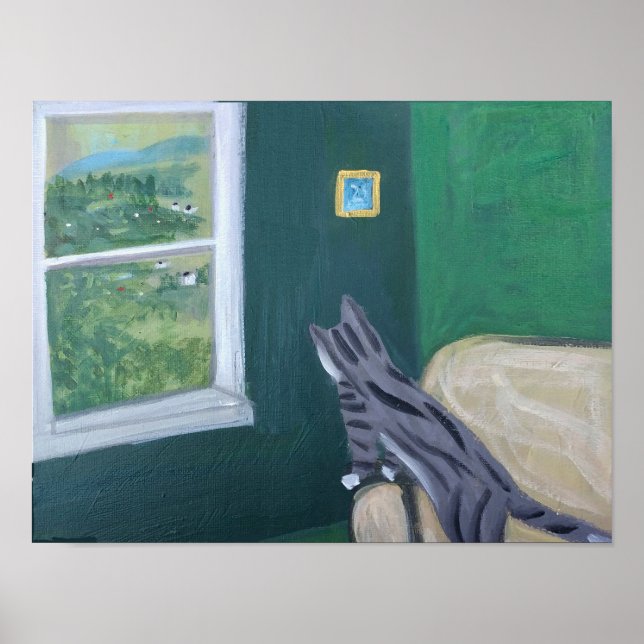 Poster - Visa/moms på tjänst vid fönster (Framsidan)