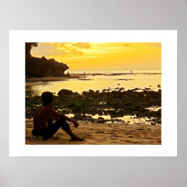 Poster vit (24" x 18") Padang Beach Bali