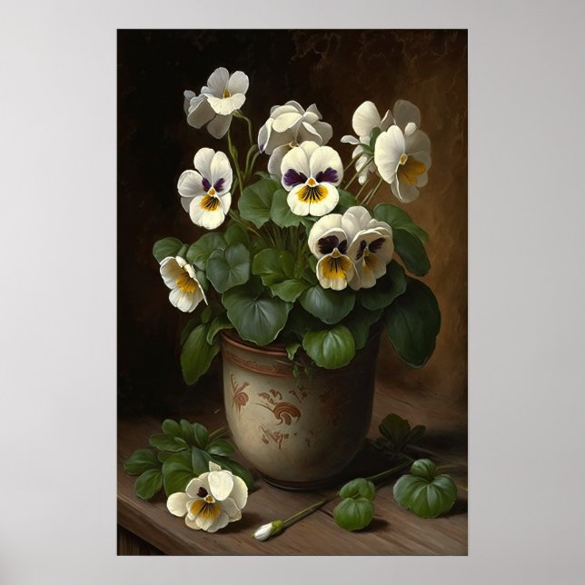 Poster vitviolas blombild (Framsidan)