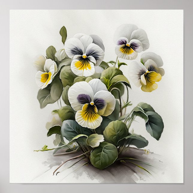 Poster vitviolas blombild (Framsidan)