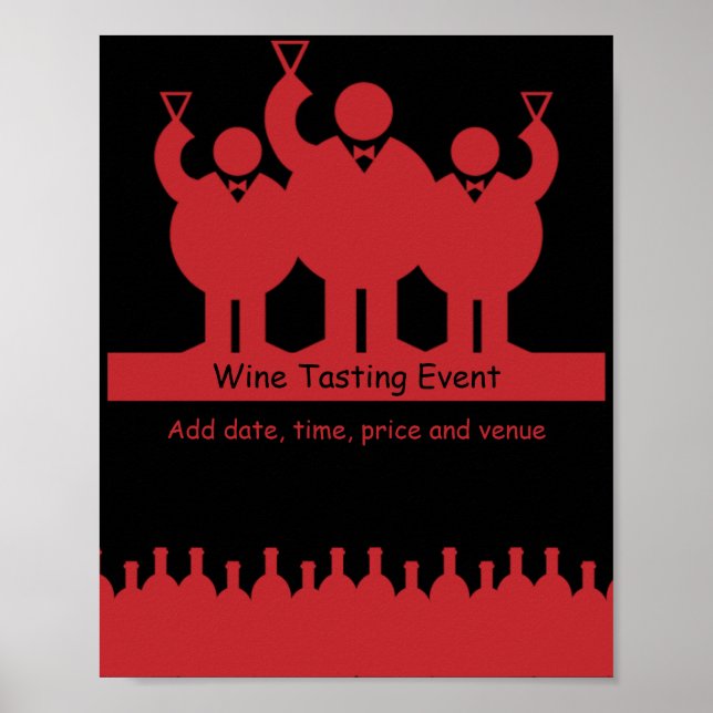 Poster vykort för säljningshändelse för Vin-provni (Framsidan)
