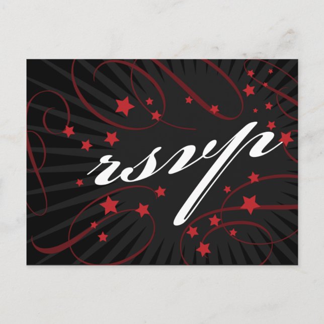 Poster vykort för Stil Red & Black DIY OSA (Framsida)