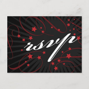 Poster vykort för Stil Red & Black DIY OSA