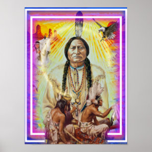 Poster Wall Art Chief Sitta Bull Native American